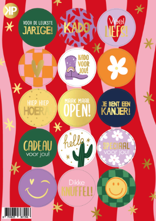 Stickervel (A5) - Rood/roze achtergrond > divers