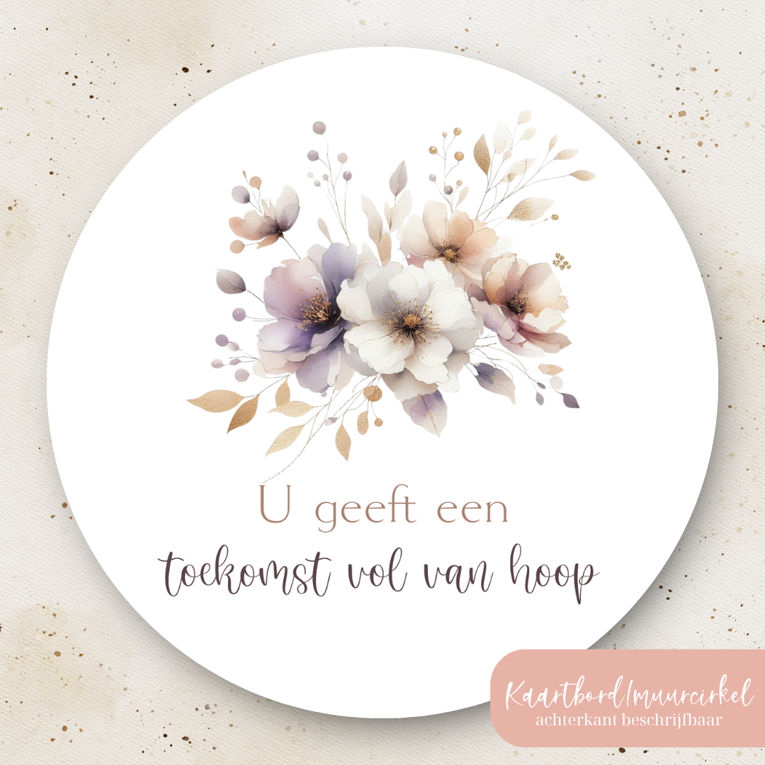 Muurcirkel (beschrijfbaar) || 15cm || Toekomst vol van hoop (3 keuzes)