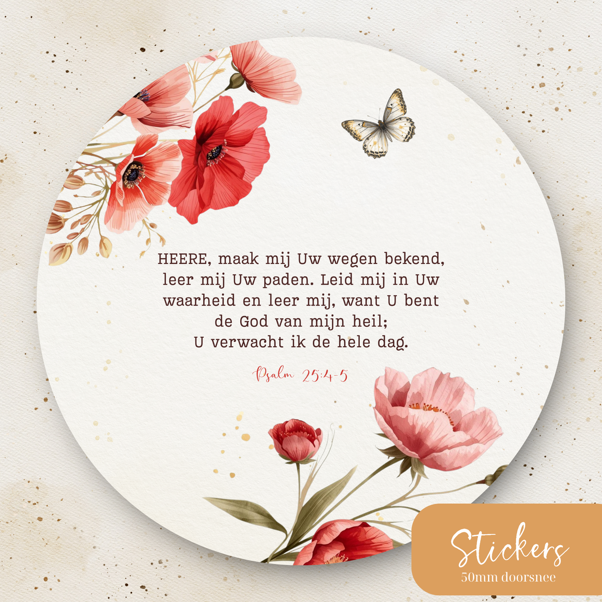 Stickers ''Psalm 25'' || 9 stuks || 50mm