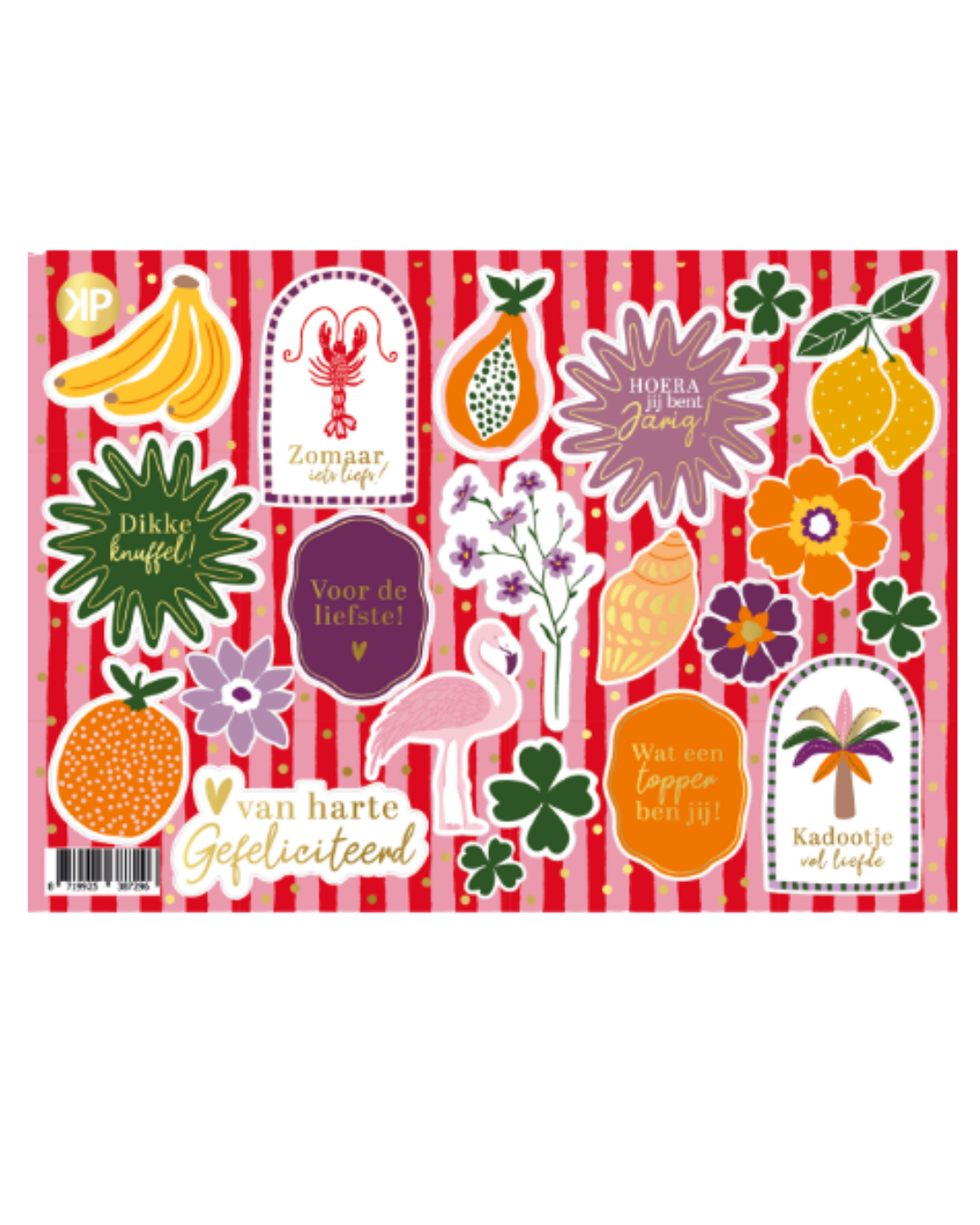 Stickervel (A5) - Fruit, divers