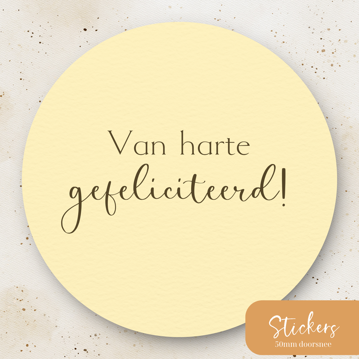 Stickers ''Gefeliciteerd (geel)'' || 9 stuks || 50mm