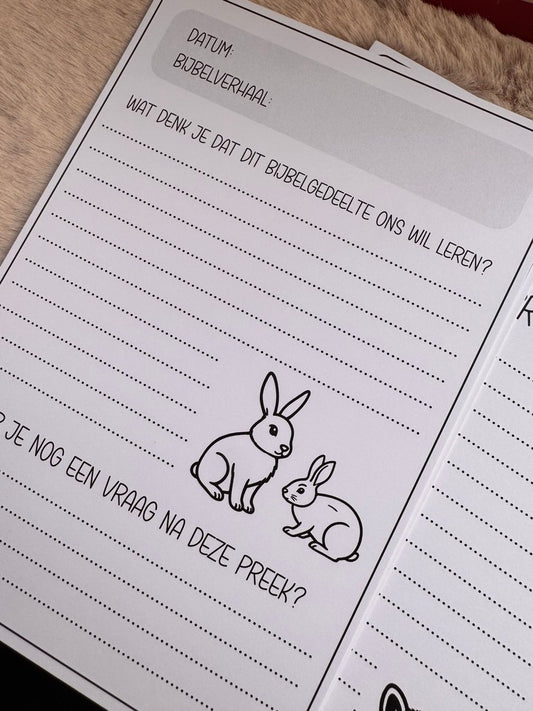 Prekenkaartjes voor kinderen || A5 formaat, stevig papier