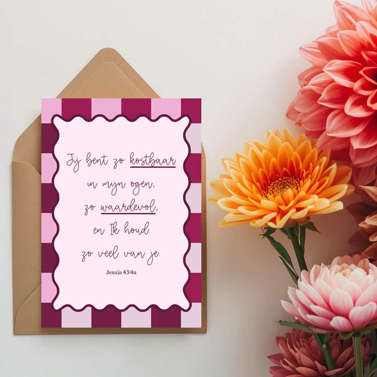 Kaart + kraft envelop || Jij bent zo kostbaar (Jesaja)