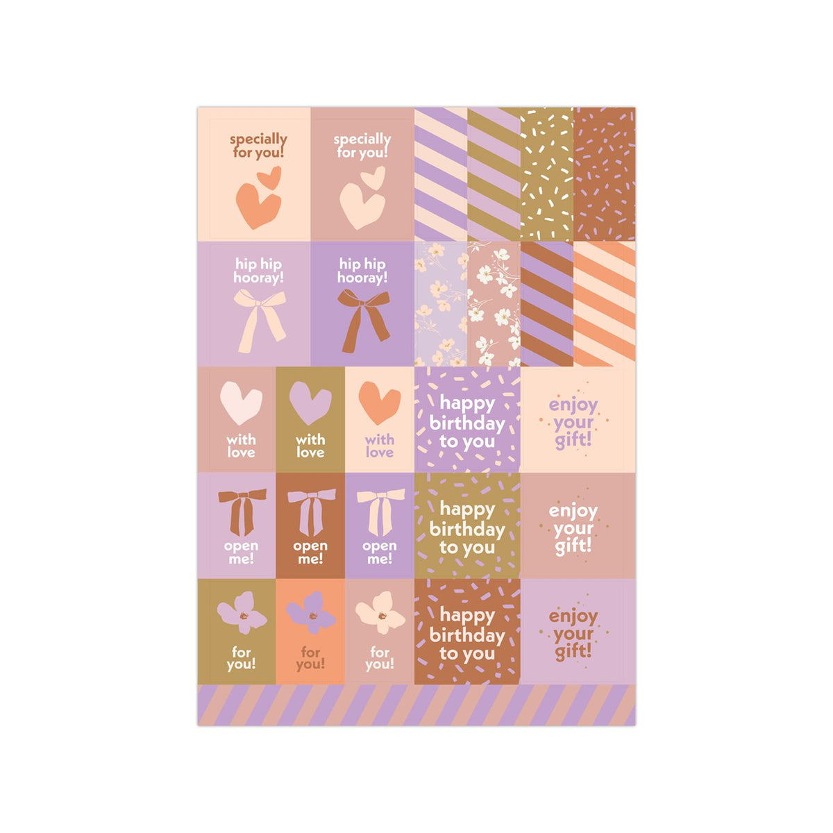 Stickervel (A5) - Roze/paars gefeliciteerd