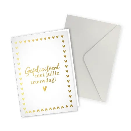 Kaart (dubbel) + kraft envelop || Gefeliciteerd met jullie trouwdag