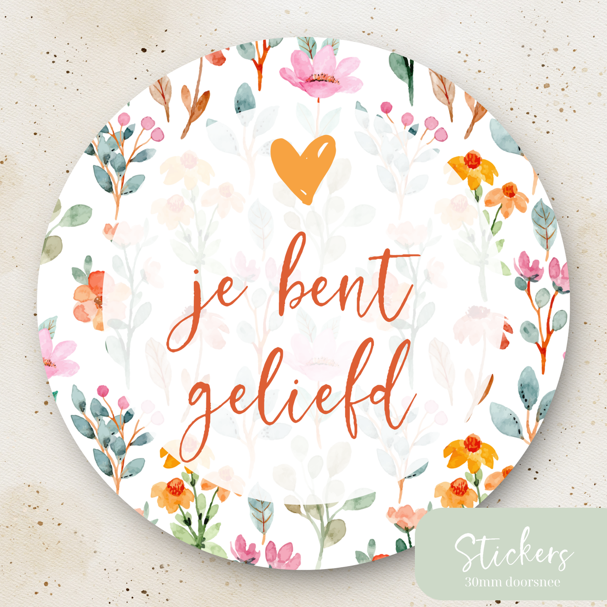 Stickers ''Je bent geliefd'' || 12 stuks || 30mm