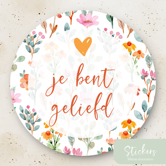Stickers ''Je bent geliefd'' || 12 stuks || 30mm