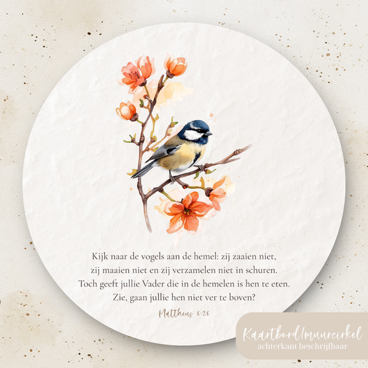 Muurcirkel (beschrijfbaar) || 15cm || Kijk eens naar de vogels