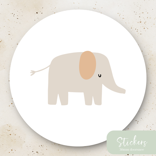 Stickers ''olifantje'' || 12 stuks || 30mm