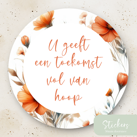 Stickers ''Toekomst vol van hoop'' || 12 stuks || 30mm