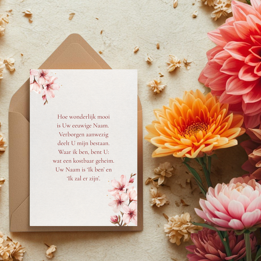 Kaart + kraft envelop || Hoe wonderlijk mooi (Ik zal er zijn)