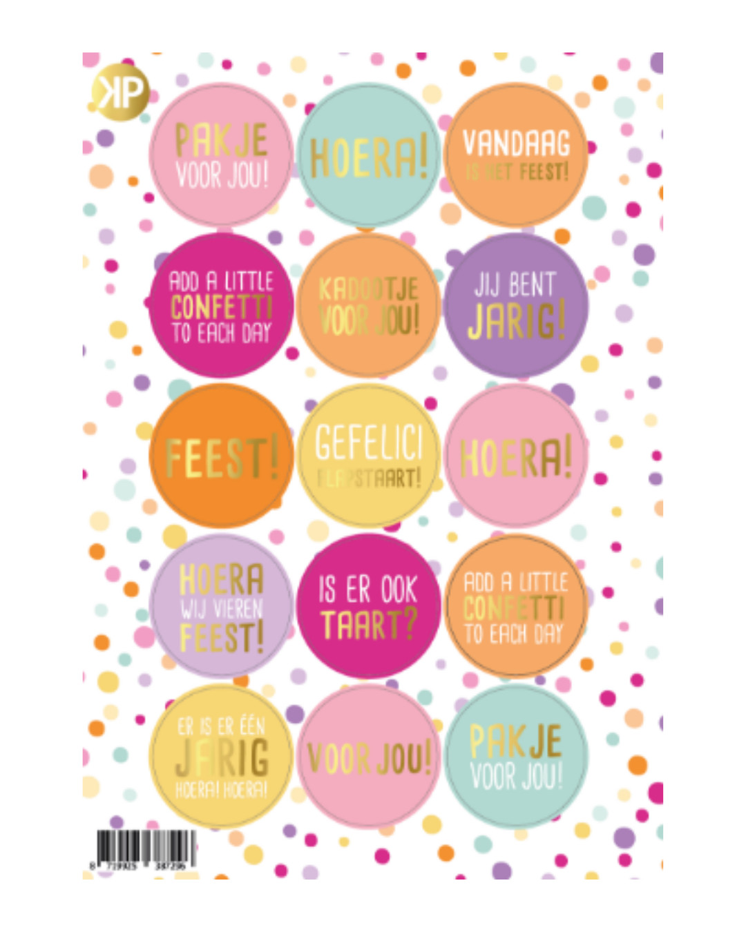 Stickervel (A5) - Confetti:divers