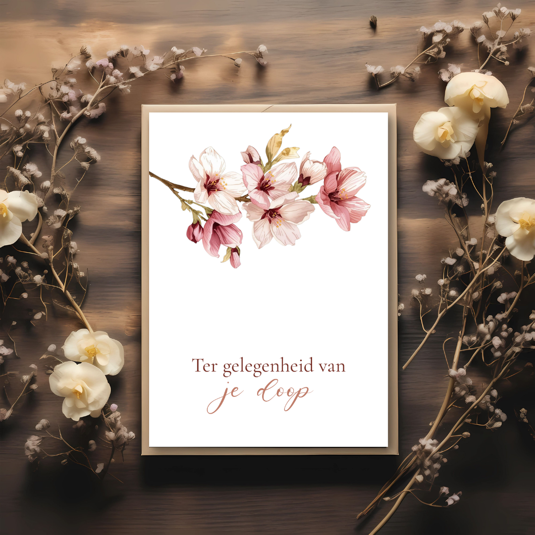 Kaart + kraft envelop || t.g.v. je doop