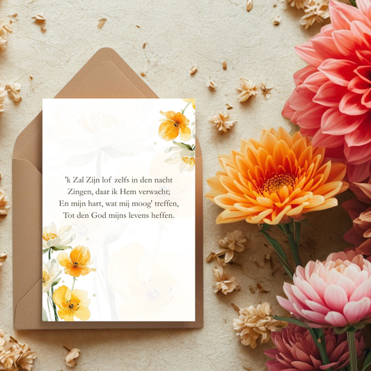 Kaart + kraft envelop || Berijmde psalm 42 vers 5b