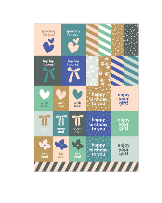 Stickervel (A5) - Verjaardag, blauw