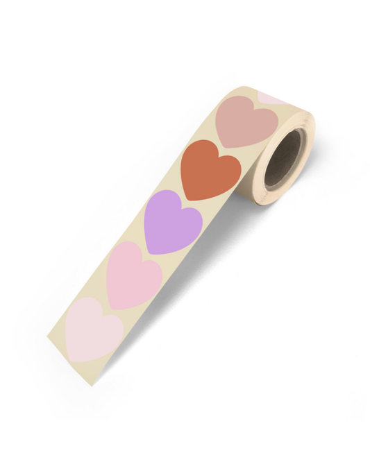 Stickers ''Roze verloop hartjes'' || 9 stuks || 50 mm