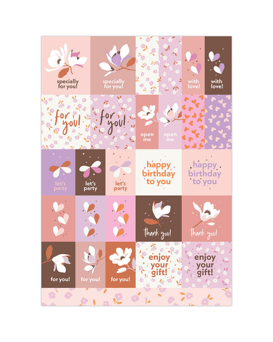 Stickervel (A5) - Verjaardag, roze