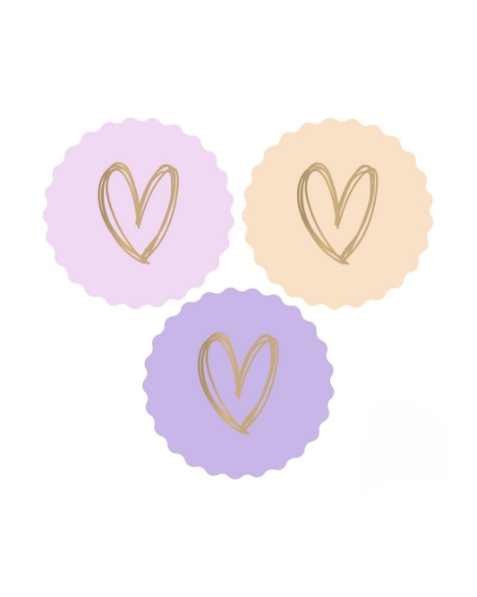 Stickers ''roze/lila hartjes'' || 9 stuks || 55mm