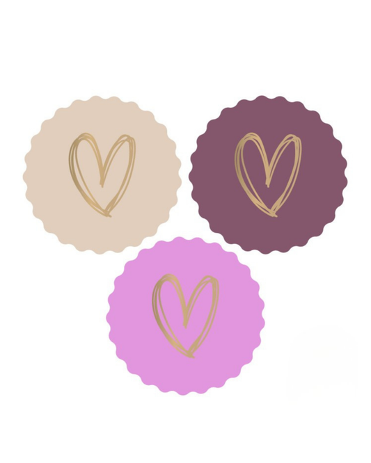 Stickers ''roze hartjes'' || 9 stuks || 55mm
