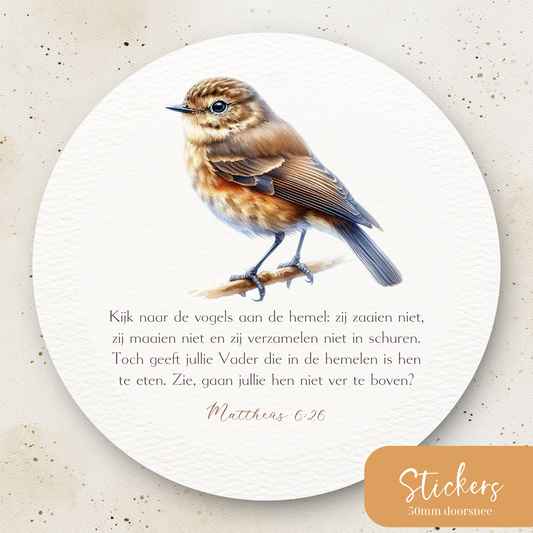 Stickers ''Kijk eens naar de vogels'' || 9 stuks || 50mm