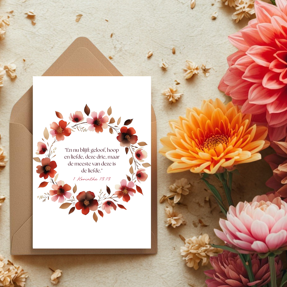 Kaart + kraft envelop || De liefde - 1 Korinthe 13