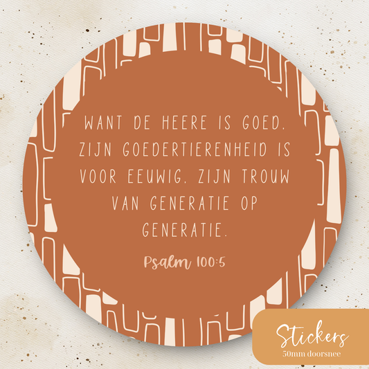 Stickers ''Psalm 100: de Heer is goed'' || 9 stuks || 50mm