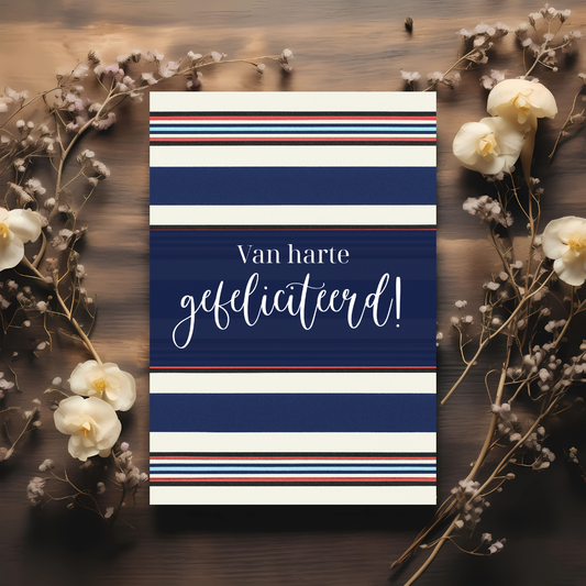 Kaart + kraft envelop || Gefeliciteerd - boezel