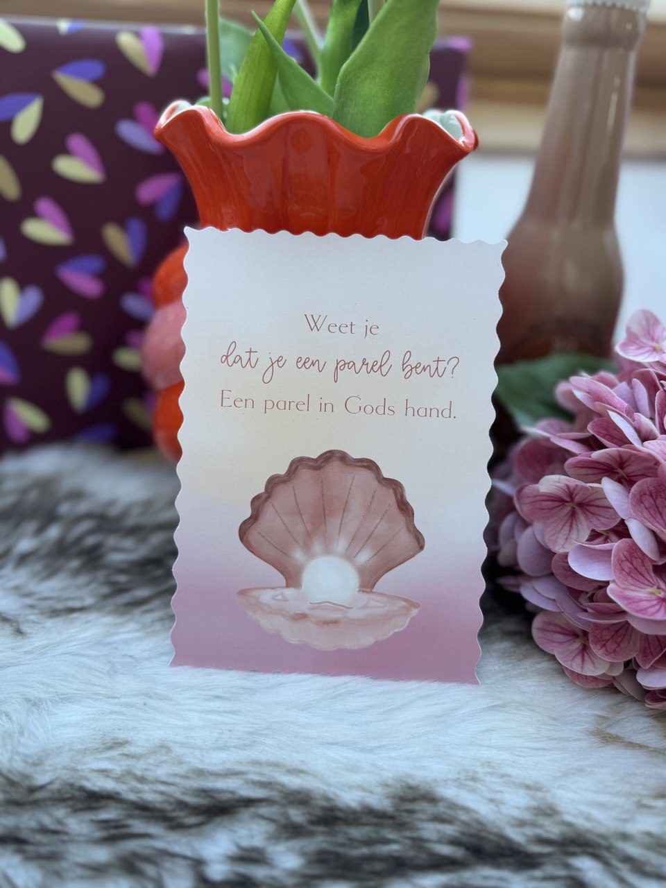 Kaart + kraft envelop || Parel in Gods hand