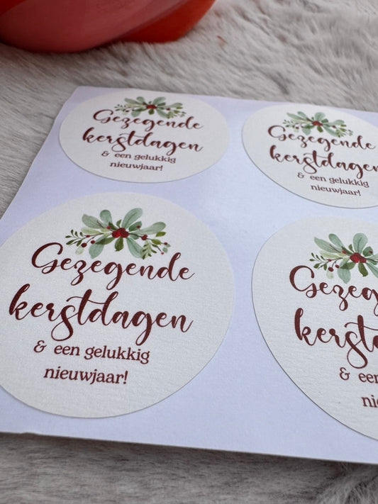 Stickers ''Gezegende kerstdagen'' || 6 stuks || 50mm
