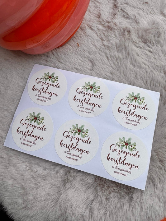 Stickers ''Gezegende kerstdagen'' || 6 stuks || 50mm