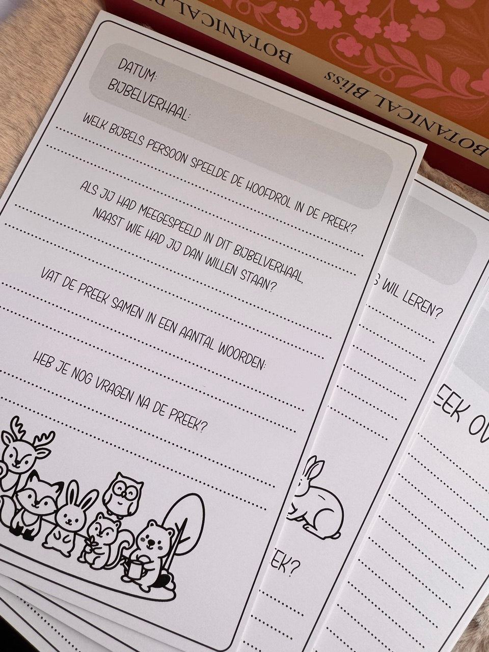 Prekenkaartjes voor kinderen || A5 formaat, stevig papier