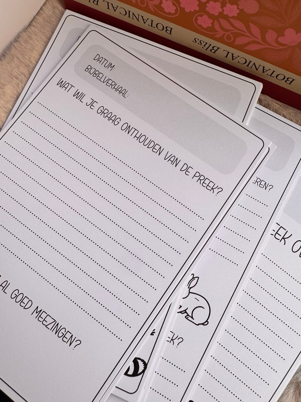 Prekenkaartjes voor kinderen || A5 formaat, stevig papier