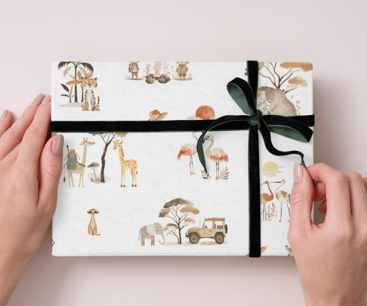 Inpakpapier met dieren | 30 × 70 cm