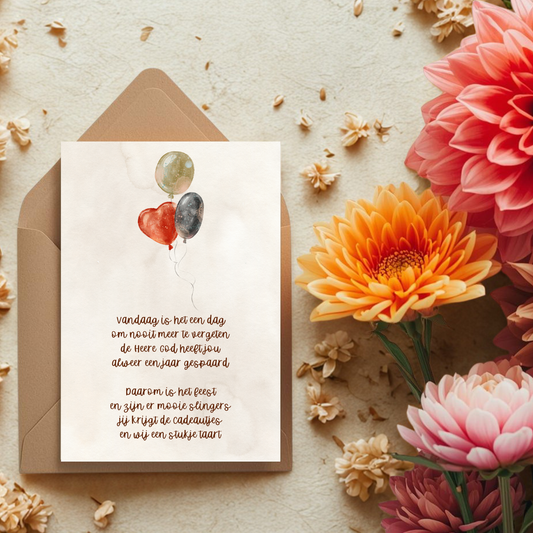 Kaart + kraft envelop || Vandaag is het een dag