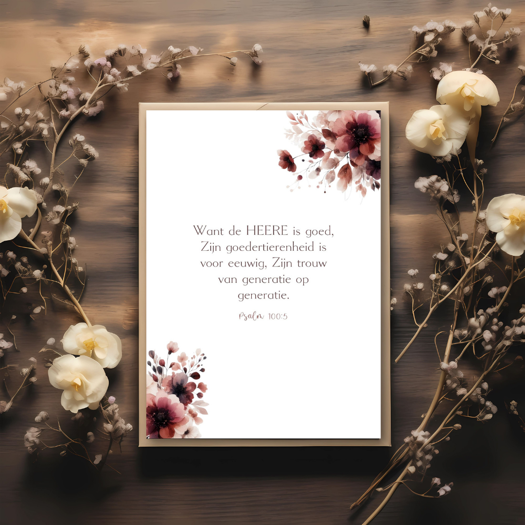 Kaart + kraft envelop || Psalm 100 - want de Heer is goed