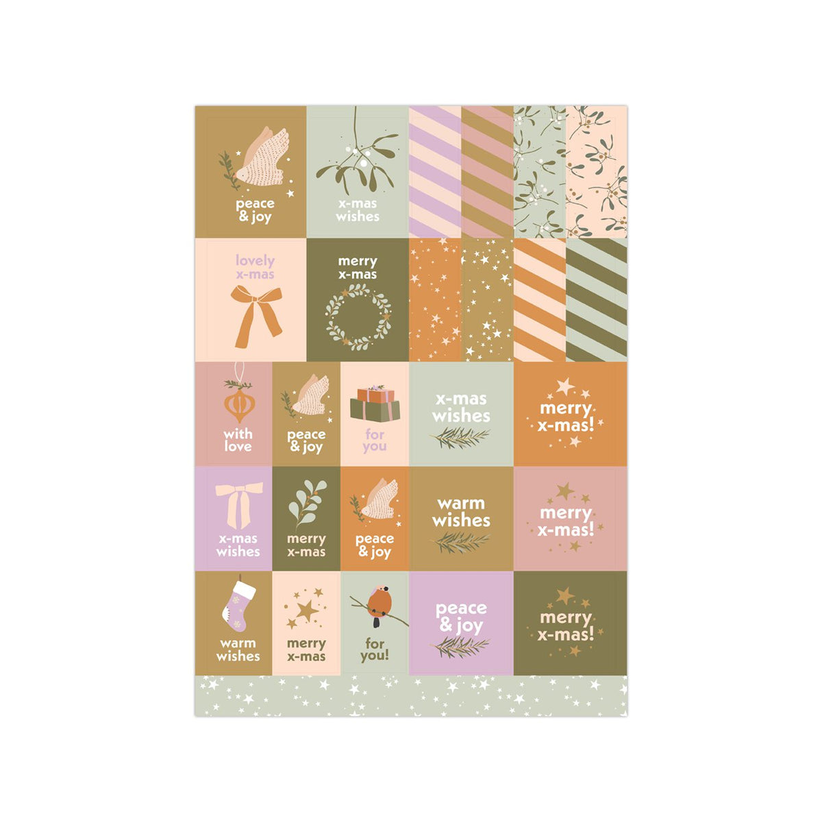 Stickervel (A5) - Kerst 2025 (groen, blauw, paars)
