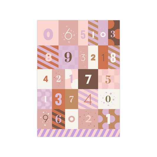 Stickervel (A5) - Kerst > adventkalender (roze)