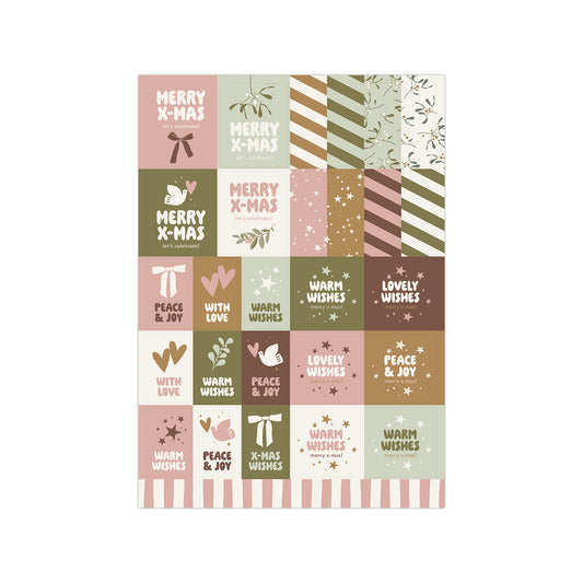 Stickervel (A5) - Kerst 2026 roze/groen
