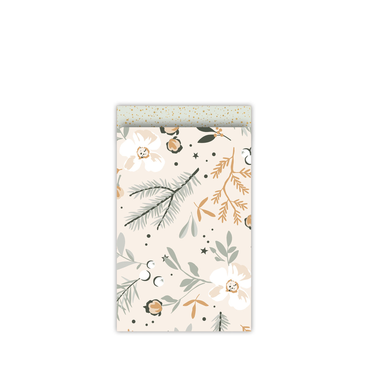 4 cadeauzakjes ''Christmas Branch Beige'' || 12x19cm