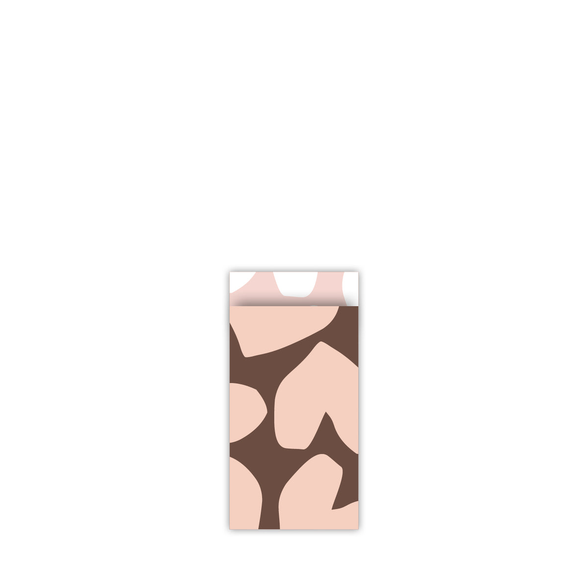 6 cadeauzakjes ''Brown/pink Hearts'' || 7x13cm