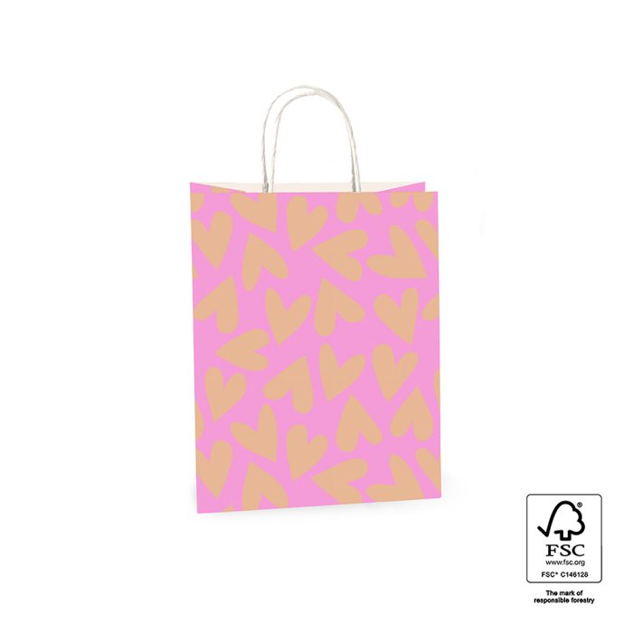 Cadeautas ''Pink + Hearts'' || 21x11x27cm