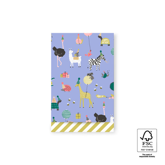 4 cadeauzakjes ''Party Animals'' || 12x19cm
