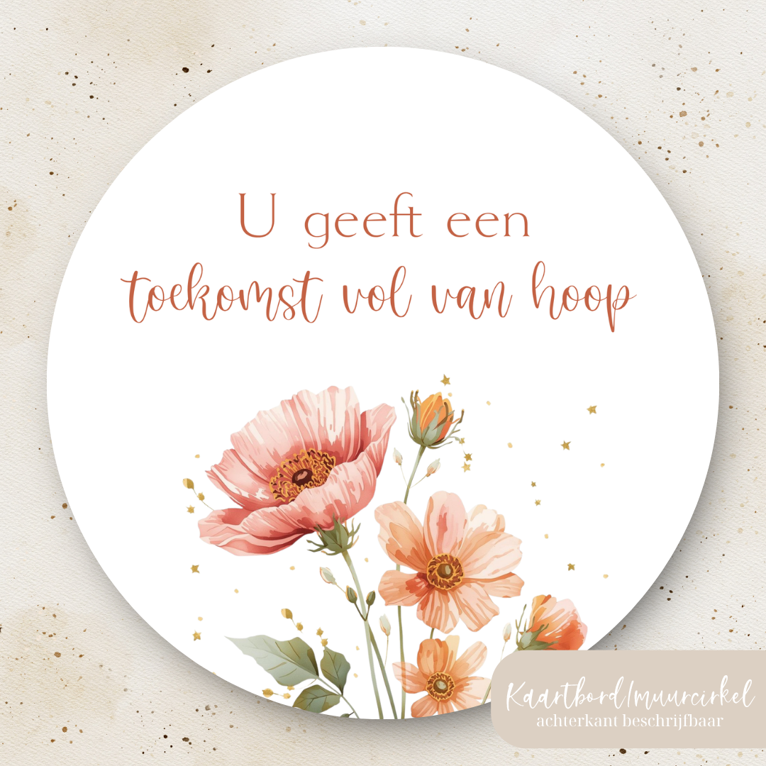 Muurcirkel (beschrijfbaar) || 15cm || Toekomst vol van hoop (3 keuzes)