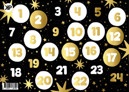 Stickervel (A5) - Kerst > adventkalender (zwart)